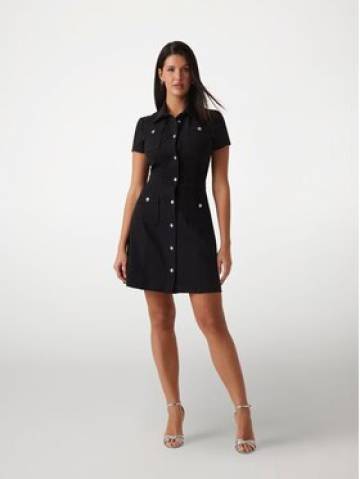 Guess Сукня-сорочка W5GK70 KCBO2 Чорний Regular Fit Guess Сукня-сорочка W5GK70 KCBO2 Чорний Regular Fit