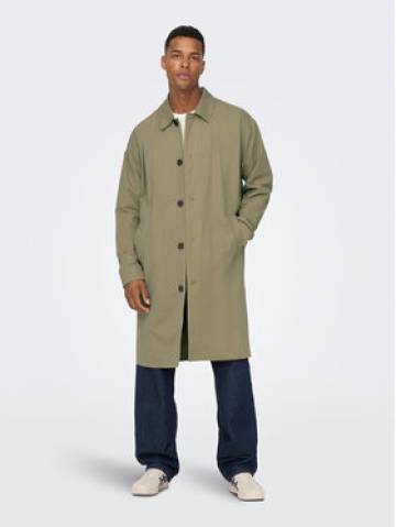 Only & Sons Тренч Malcom 22024246 Зелений Regular Fit Only & Sons Тренч Malcom 22024246 Зелений Regular Fit
