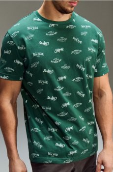 Візерункова бавовняна футболка - зелений