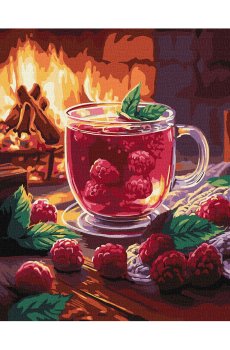Картина по номерам Ideyka Малиновый чай, 40*50 см (KHO5750)