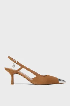 Женские рыжие замшевые слингбэки Рыжий 39 MAJE MFACH00824_Camel