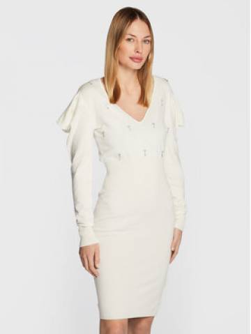 Liu Jo Трикотажна сукня CF2099 MS99E Écru Regular Fit Liu Jo Трикотажна сукня CF2099 MS99E Écru Regular Fit