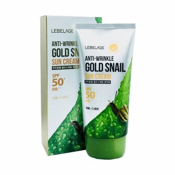 Солнцезащитный крем для лица Lebelage Anti-Wrinkle Gold Snail Sun Cream, SPF 50+/PA+++, 70 мл Солнцезащитный крем для лица Lebelage Anti-Wrinkle Gold Snail Sun Cream, SPF 50+/PA+++, 70 мл
