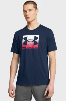 Мужская темно-синяя футболка UA M BOXED SPORTS UPDATED SS Синий S Under Armour 1386793-408
