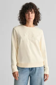 Женский белый свитшот REG TONAL SHIELD C-NECK Белый S Gant 4200663