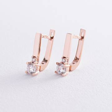 Золотые серьги с фианитами с07895 Золотые серьги с фианитами с07895