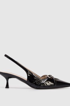 Черные кожаные лакированные слингбеки Georgie