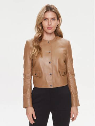 Boss Шкіряна куртка Samarie 50505500 Бежевий Slim Fit Boss Шкіряна куртка Samarie 50505500 Бежевий Slim Fit