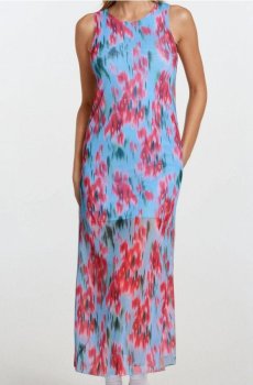 Довга сукня з квітковим принтом - різнобарвний