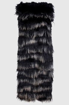 Черный шарф из меха мурмаски и ламы