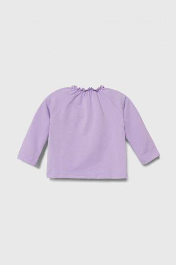 Кофта для младенцев United Colors of Benetton цвет фиолетовый однотонная Кофта для младенцев United Colors of Benetton цвет фиолетовый однотонная