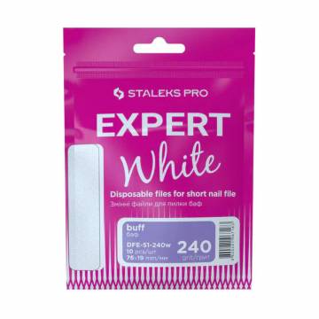 Сменные файлы для пилки короткой Staleks PRO Expert 51 белые, 240 грит, 10 шт (DFE-51-240w) Сменные файлы для пилки короткой Staleks PRO Expert 51 белые, 240 грит, 10 шт (DFE-51-240w)