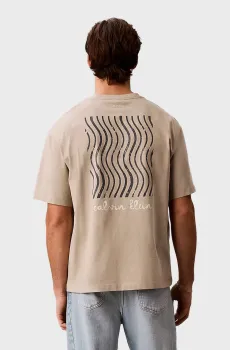 Мужская бежевая футболка 16s TRVL LINES GRAPHIC Бежевый L Calvin Klein Jeans LV04RG816G