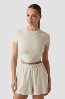 Женский бежевый топ Бежевый S Guess V5GP21.KCT02;FNFN