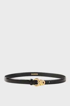 Женский черный кожаный ремень Черный L Sandro SFACE00434_BlackFW25