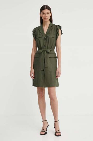 Платье с примесью шелка Bruuns Bazaar OxalisBBGaia dress цвет зелёный mini прямое BBW3939 Платье с примесью шелка Bruuns Bazaar OxalisBBGaia dress цвет зелёный mini прямое BBW3939