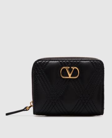 Черный кожаный портмоне QUILTIE