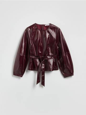 Reserved - Блузка зі штучної шкіри - буряковий - 423HN-83X