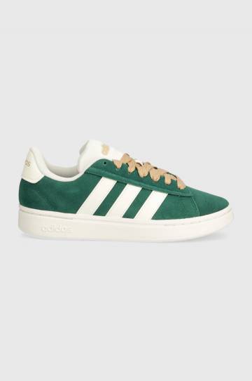 Замшевые кроссовки adidas Grand Court Alpha цвет зелёный IH3850 Замшевые кроссовки adidas Grand Court Alpha цвет зелёный IH3850