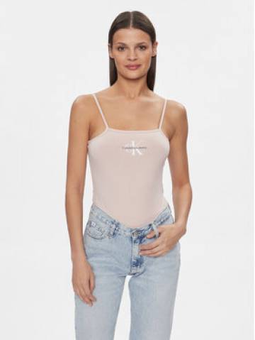 Calvin Klein Jeans Боді Monologo J20J223421 Рожевий Slim Fit Calvin Klein Jeans Боді Monologo J20J223421 Рожевий Slim Fit