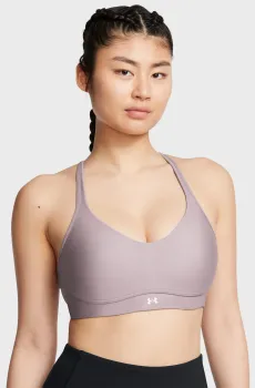 Женский серый топ UA Infinity Low 2.0Strap Bra Серый L (A-C) Under Armour 1384126-016