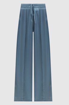 Синие брюки из шелка