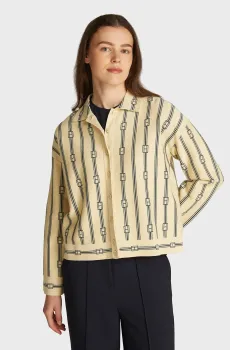 Женский бежевый кардиган с узором GRAPHIC FLAG RLX POLO CARDI LS Бежевый S Tommy Hilfiger WW0WW43969