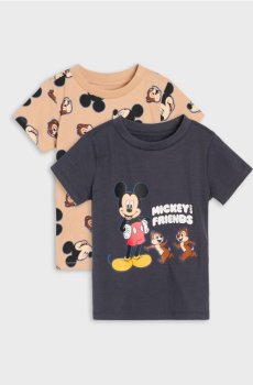 Бавовняні футболки з принтом 2 шт Mickey and Friends - антрацитовий