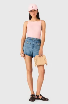 Женские голубые джинсовые шорты Голубой 38 MAJE MFPSH00754_Blue