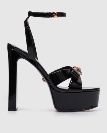 Черные кожаные лакированные босоножки Gianni Ribbon Черные кожаные лакированные босоножки Gianni Ribbon
