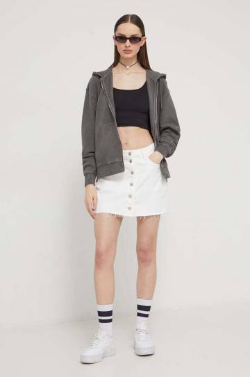 Джинсовая юбка Tommy Jeans цвет бежевый mini карандаш Джинсовая юбка Tommy Jeans цвет бежевый mini карандаш