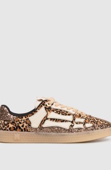 Коричневые кроссовки Leopard pacific bones в анималистичный принт