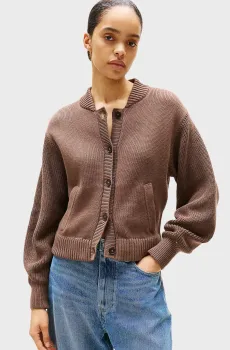 Женский коричневый кардиган CO JERSEY MID GG LS Коричневый M Tommy Hilfiger WW0WW45692