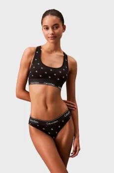 Женский черный топ с узором UNLINED BRALETTE Черный S Calvin Klein 0000F3785E