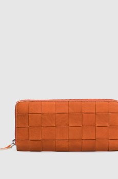 Оранжевый кожаный кошелек