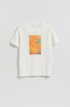 Reserved - Футболка вільного крою з принтом - кремовий - 482IW-01X