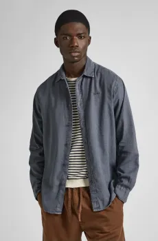 Мужская темно-серая льняная рубашка PAYTTON Серый M Pepe Jeans PM308523