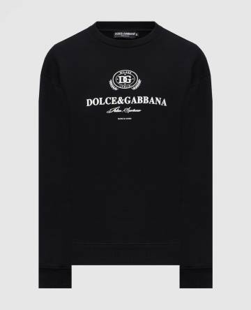 Черный свитшот с принтом логотипа