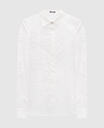 Белая блузка в узоре