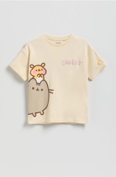 Reserved - Футболка Pusheen - бежевий - 514FT-08X