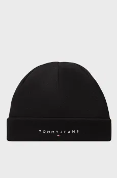 Мужская черная шапка TJM LINEAR LOGO FLEECE BEANIE Черный ONESIZE Tommy Jeans AM0AM12638