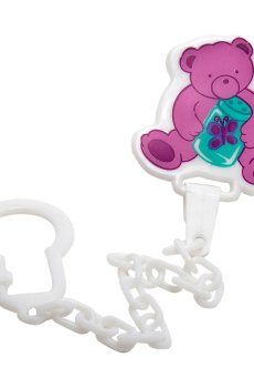 Цепочка для пустышки Lindo Pk 016 на клипсе розовый