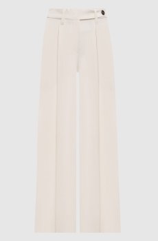 Брюки цвета айвори с леном