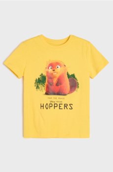 Бавовняна футболка з принтом Hoppers - жовтий