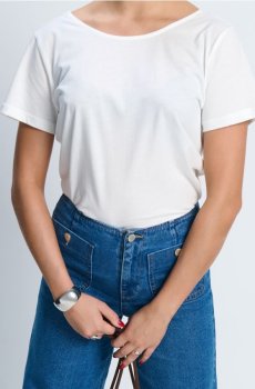 Блузка з коротким рукавом - кремовий