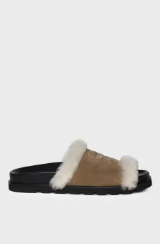 Женские замшевые слайдеры Teddy Bare Разноцветный 37 ZADIG&VOLTAIRE SWCT02081_COGNAC