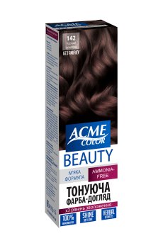 Уценка! Безаммиачная тонирующая краска для волос Acme Color Beauty 142 Черный шоколад, 50 мл