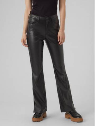 Vero Moda Штани зі штучної шкіри Selma 10300195 Чорний Flared Fit Vero Moda Штани зі штучної шкіри Selma 10300195 Чорний Flared Fit