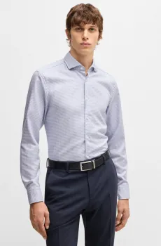 Мужская голубая рубашка с узором Голубой 41 BOSS 50533712;425