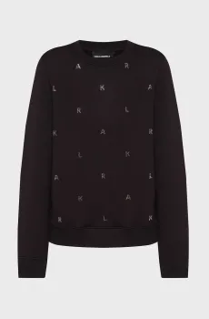 Женский черный свитшот RHINESTONE Черный XS Karl Lagerfeld A1W20049